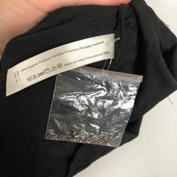 Free People Embellished Mini Slip Dress Size Medium Black Sleeveless Beaded - Picture 6 of 10